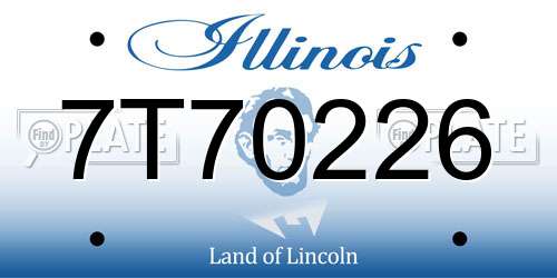 7T70226 Illinois License Plate