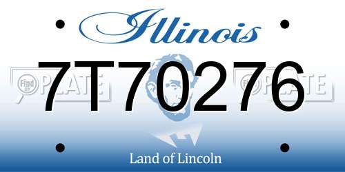 7T70276 Illinois License Plate