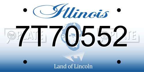 7T70552 Illinois License Plate
