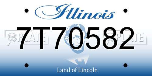 7T70582 Illinois License Plate