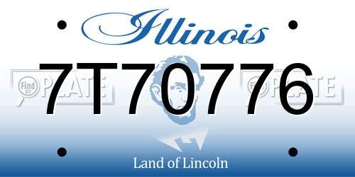 7T70776 Illinois License Plate