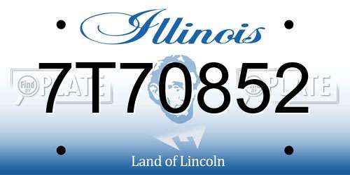 7T70852 Illinois License Plate