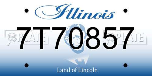 7T70857 Illinois License Plate