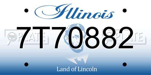 7T70882 Illinois License Plate