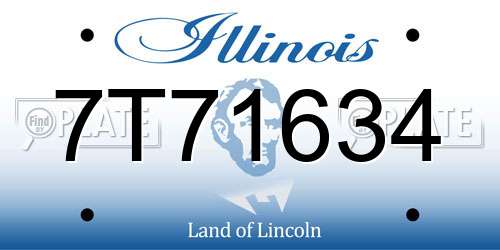 7T71634 Illinois License Plate
