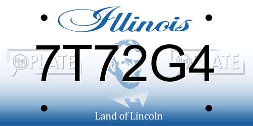 7T72G4 Illinois License Plate
