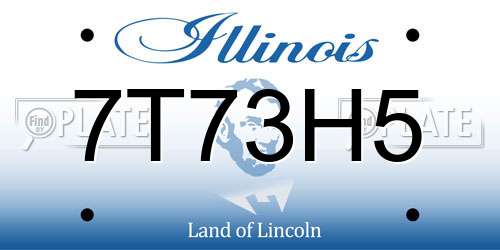 7T73H5 Illinois License Plate