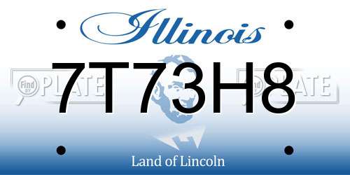 7T73H8 Illinois License Plate
