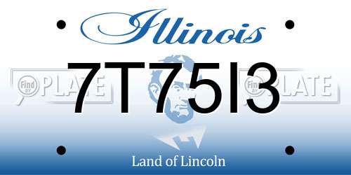 7T75I3 Illinois License Plate