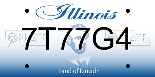 7T77G4 Illinois License Plate