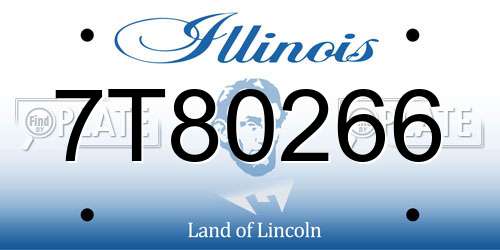 7T80266 Illinois License Plate
