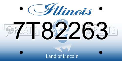 7T82263 Illinois License Plate