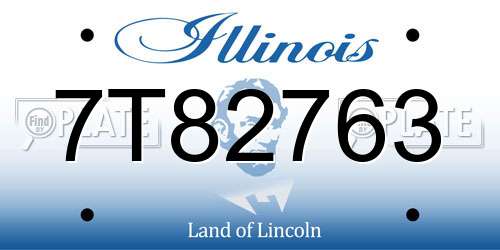 7T82763 Illinois License Plate