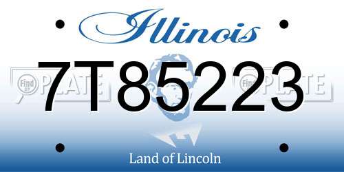 7T85223 Illinois License Plate