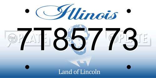 7T85773 Illinois License Plate