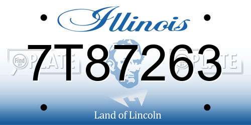 7T87263 Illinois License Plate