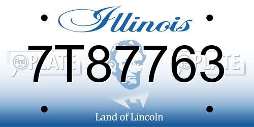 7T87763 Illinois License Plate