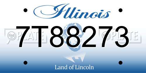 7T88273 Illinois License Plate