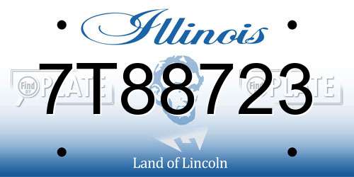 7T88723 Illinois License Plate