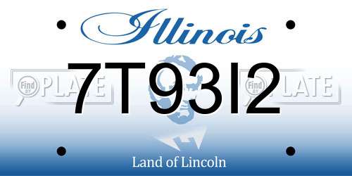 7T93I2 Illinois License Plate