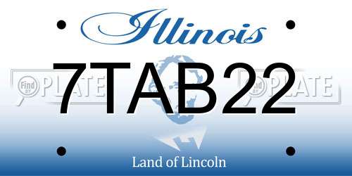 7TAB22 Illinois License Plate