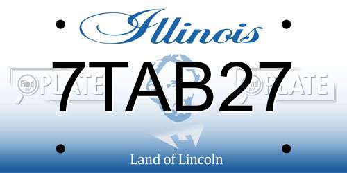 7TAB27 Illinois License Plate