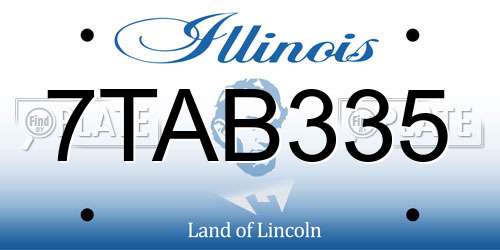 7TAB335 Illinois License Plate