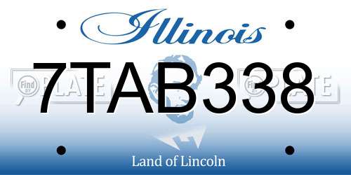 7TAB338 Illinois License Plate