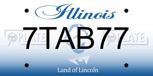 7TAB77 Illinois License Plate