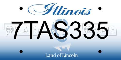 7TAS335 Illinois License Plate