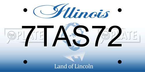 7TAS72 Illinois License Plate