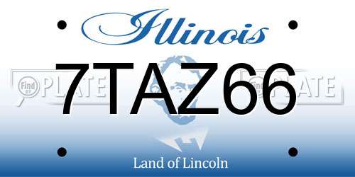 7TAZ66 Illinois License Plate