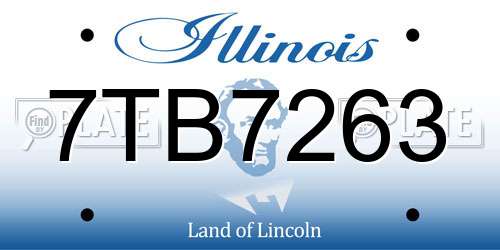 7TB7263 Illinois License Plate