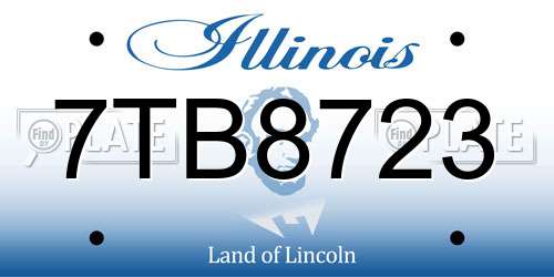 7TB8723 Illinois License Plate