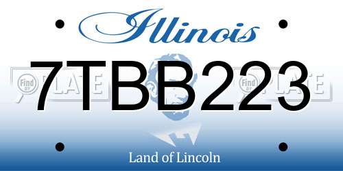 7TBB223 Illinois License Plate