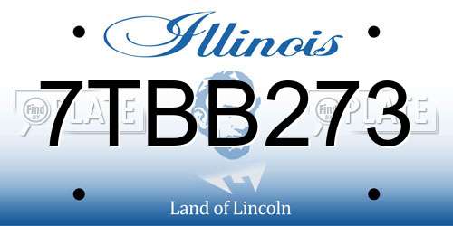 7TBB273 Illinois License Plate