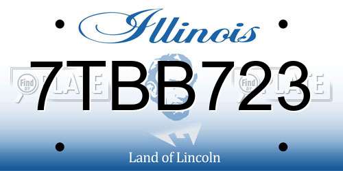 7TBB723 Illinois License Plate