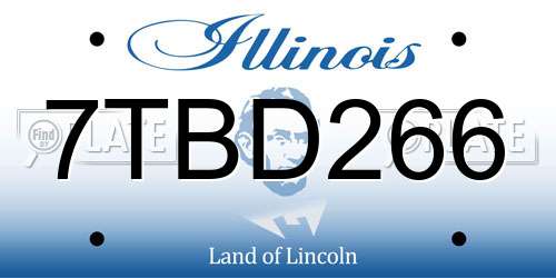 7TBD266 Illinois License Plate
