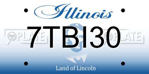 7TBI30 Illinois License Plate