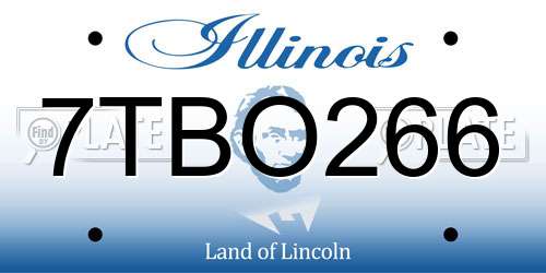 7TBO266 Illinois License Plate