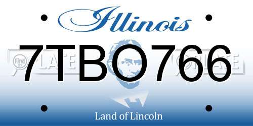 7TBO766 Illinois License Plate