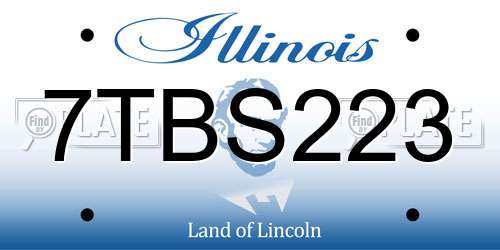 7TBS223 Illinois License Plate