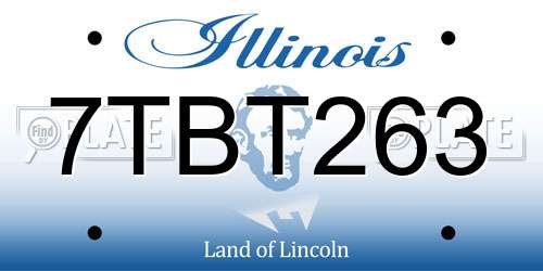 7TBT263 Illinois License Plate