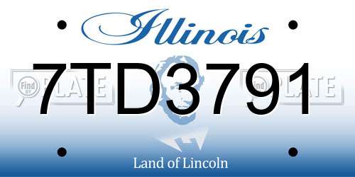 7TD3791 Illinois License Plate