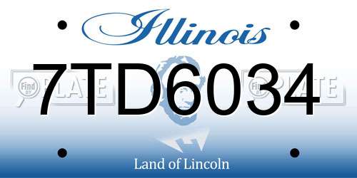 7TD6034 Illinois License Plate