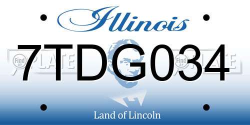 7TDG034 Illinois License Plate