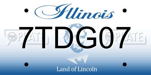 7TDG07 Illinois License Plate