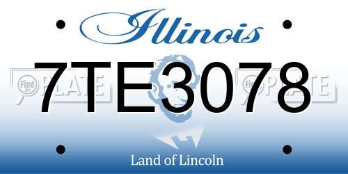 7TE3078 Illinois License Plate