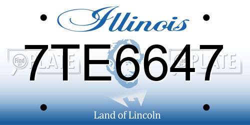7TE6647 Illinois License Plate