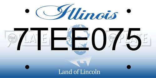 7TEE075 Illinois License Plate